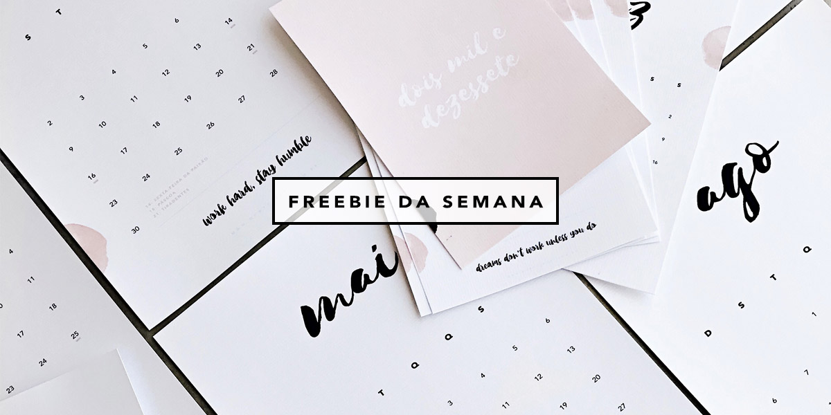 calendário 2017 Oh My Closet por Mônica Araújo freebie printable grátis design minimalista.