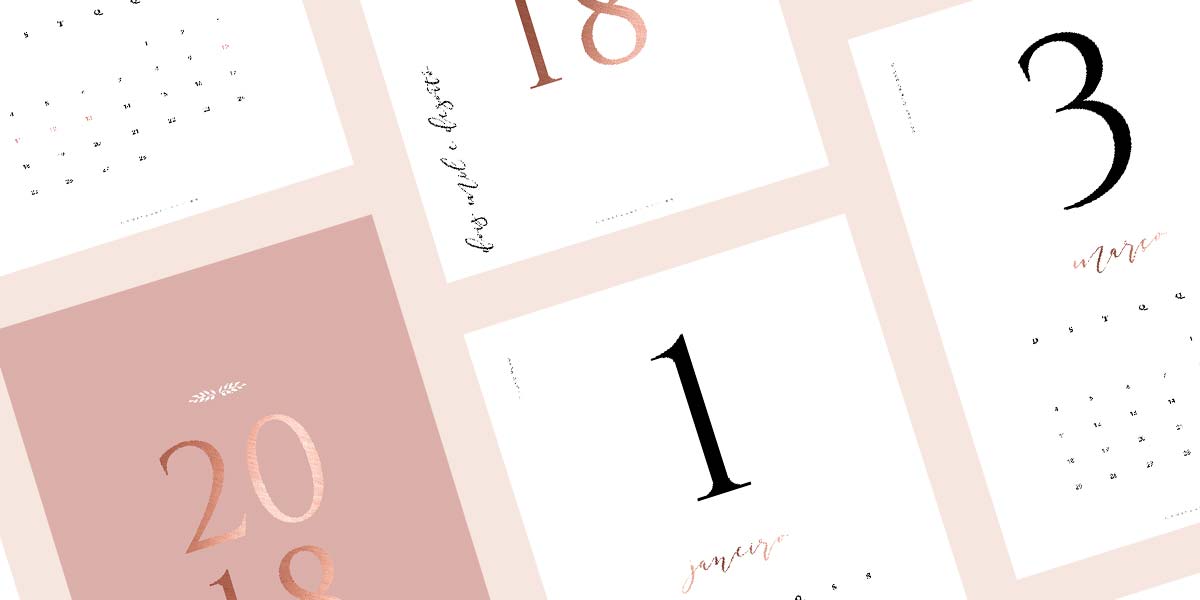 Calendário 2018 grátis para imprimir com design clássico e minimalista do Oh My Closet!