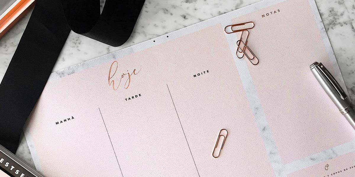 Planner diário para imprimir grátis com design minimalista
