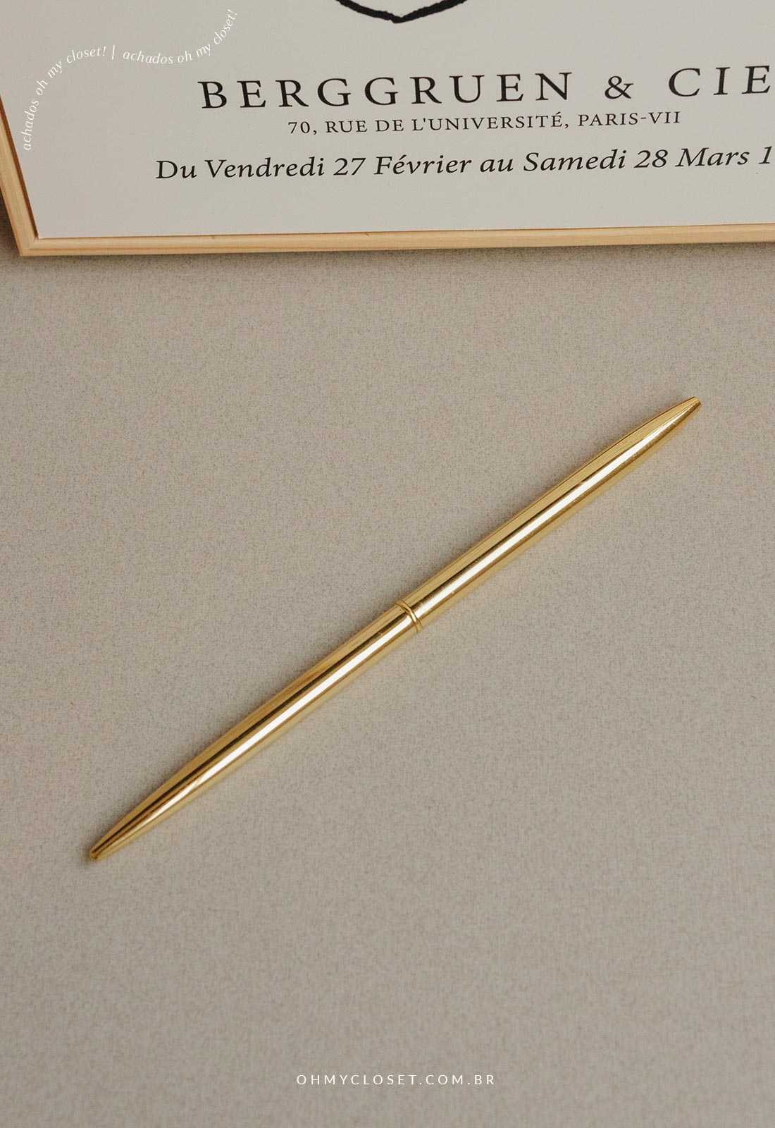 Resenha caneta metalica dourada do AliExpress.
