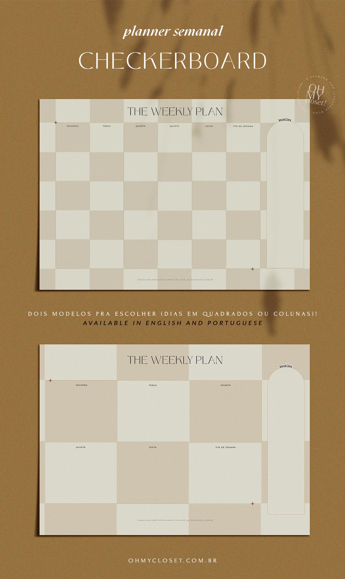 Planner Semanal Coleção Checkerboard