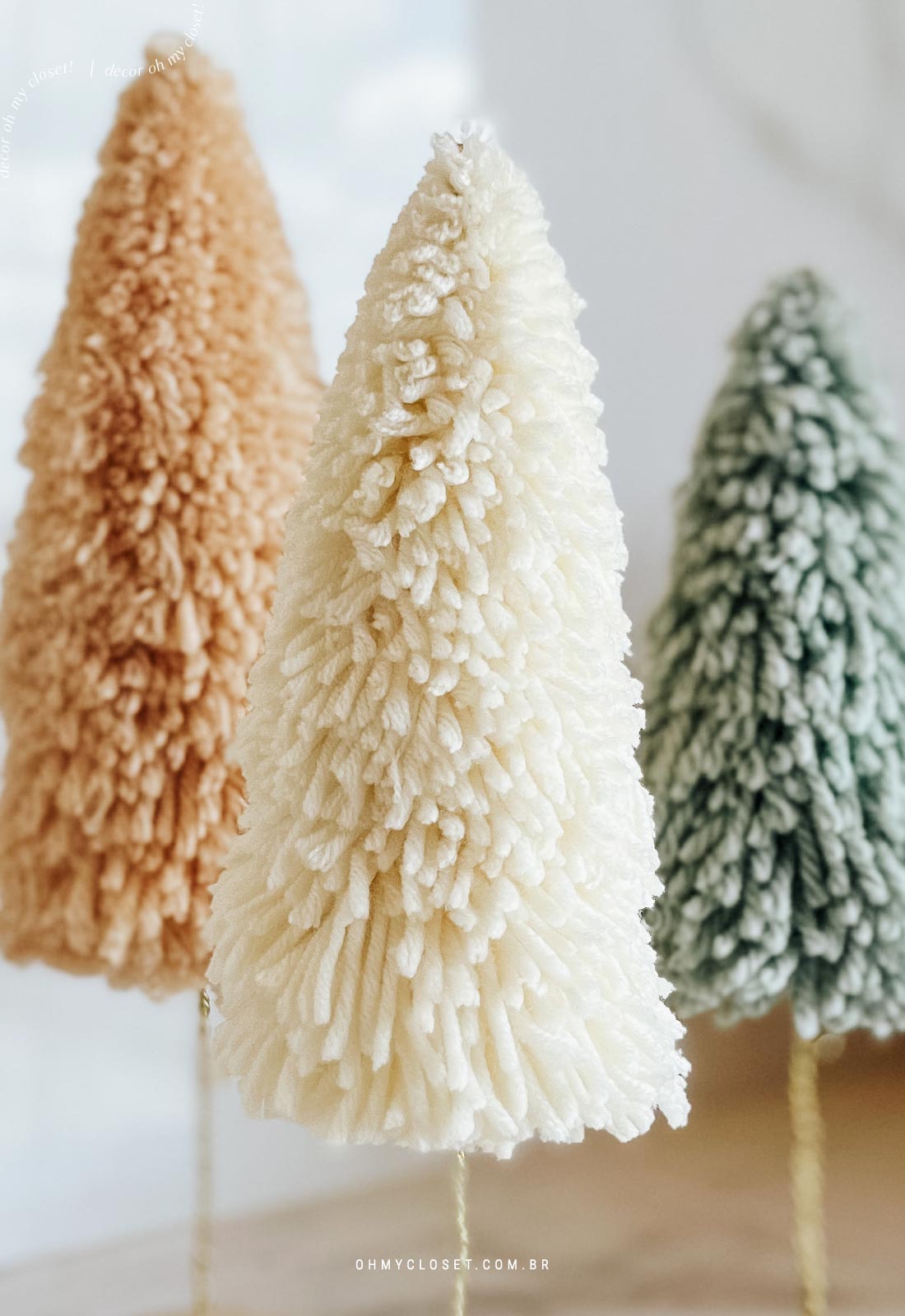 DIY de Natal com Lã: Aprenda a Fazer Mini Árvores e Pompons - Oh My Closet!
