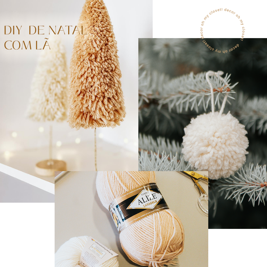 DIY de Natal com Lã: Aprenda a Fazer Mini Árvores e Pompons - Oh My Closet!